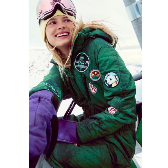 FP Movement All Prepped Patch Ski Suit Free People Jumpsuit Green Small NWT NEW - Picture 4 of 11